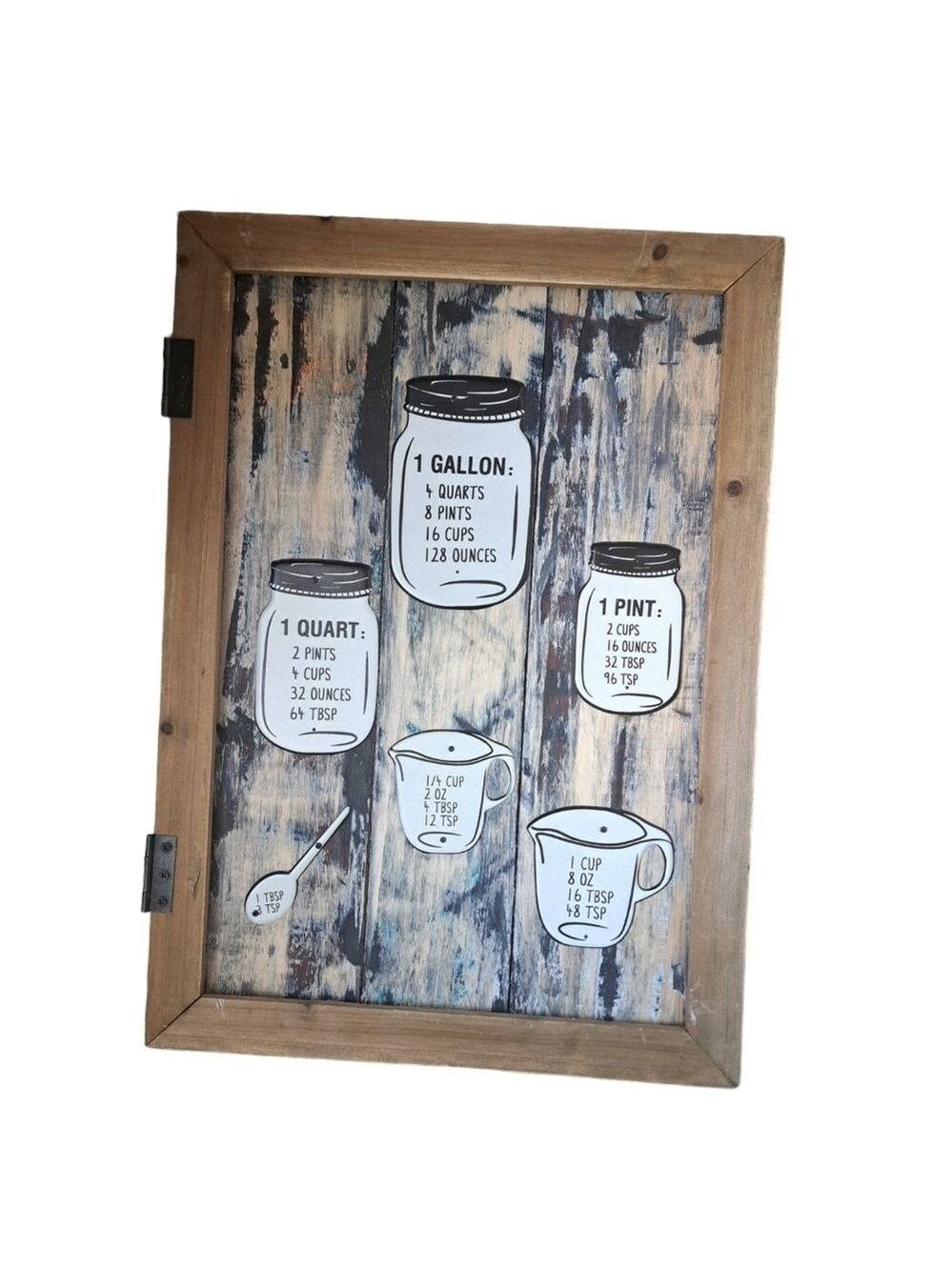 Country kitchen wood art handcrafted Measuring cups farmhouse Rustic decor